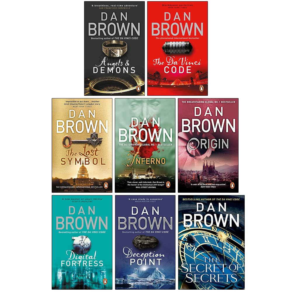 Robert Langdon Series 8 Books Collection Set By Dan Brown (The Secret of Secrets(HB), The Da Vinci Code)