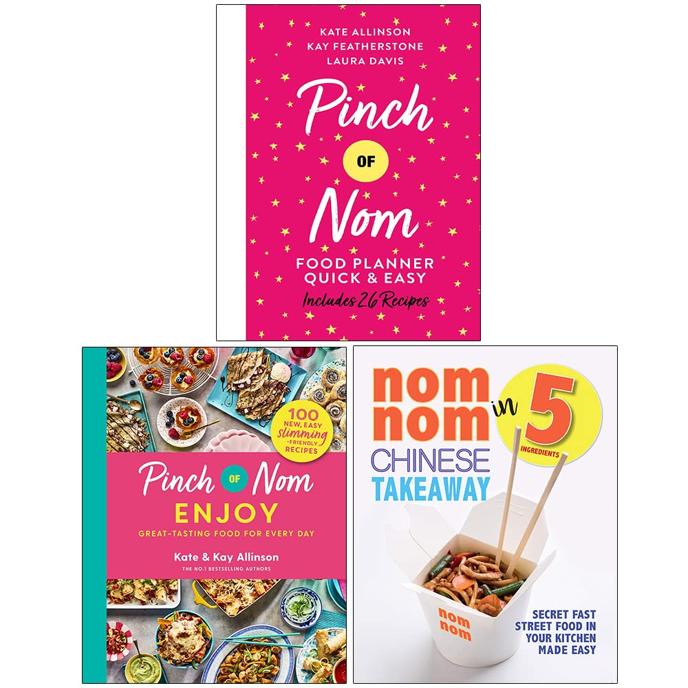 Pinch of Nom Food Planner Quick and Easy [], Pinch of Nom Enjoy [] and Nom Nom Chinese Takeaway In 5 Ingredients 3 Books Collection Set