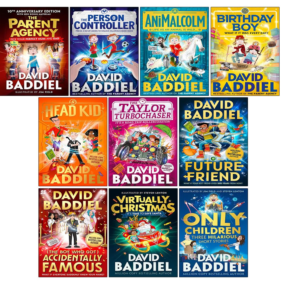 David Baddiel Collection 10 Books Set (Parent Agency, Person Controller, AniMalcolm, Birthday Boy, Head Kid, Taylor TurboChaser, Future Friend, Virtually Christmas, Only Children and More)