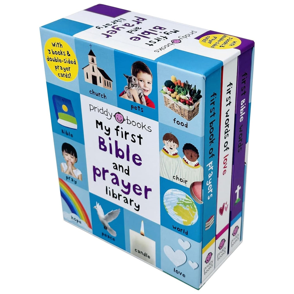 My First Bible and Prayer Library 3 Board Books Collection Set By Roger Priddy (First Book of Prayers, First Words of Love and First Bible Words)
