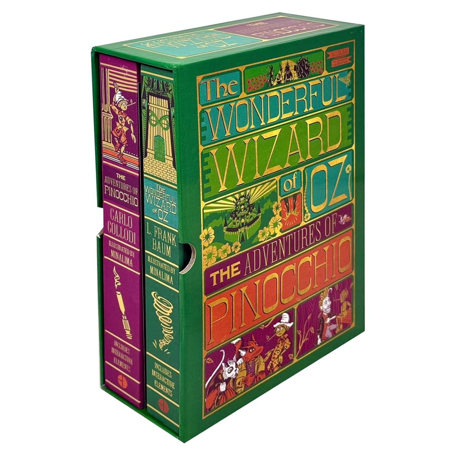 The Wonderful Wizard of Oz By L. Frank Baum & The Adventures of Pinocchio By Carlo Collodi  2 Books  Collection Set