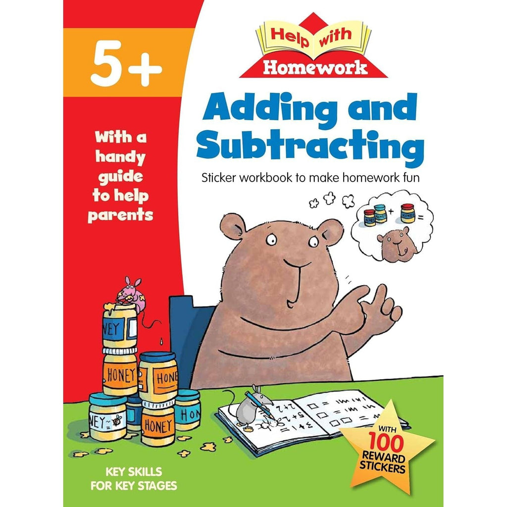Age 5+ Key Skills Help With Homework 5 Books Collection Set with Stickers (Maths, Handwriting, Adding & Subtracting, Spelling, Reading & Writing)