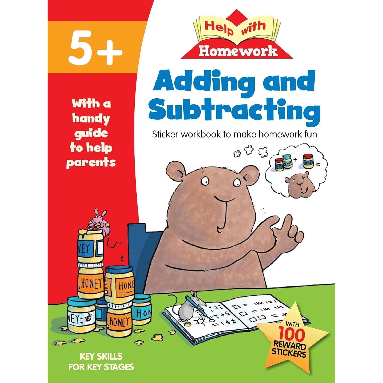 Age 5+ Key Skills Help With Homework 5 Books Collection Set with Stickers (Maths, Handwriting, Adding & Subtracting, Spelling, Reading & Writing)
