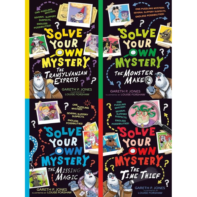 Solve Your Own Mystery Collection 4 Books Set by Gareth P Jones (The Monster Maker, The Time Thief, The Missing Magic, The Transylvanian Express)