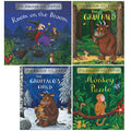 Julia Donaldson Collection 4 Books Set (Room on the Broom, The Gruffalo, The Gruffalo's Child and Monkey Puzzle)