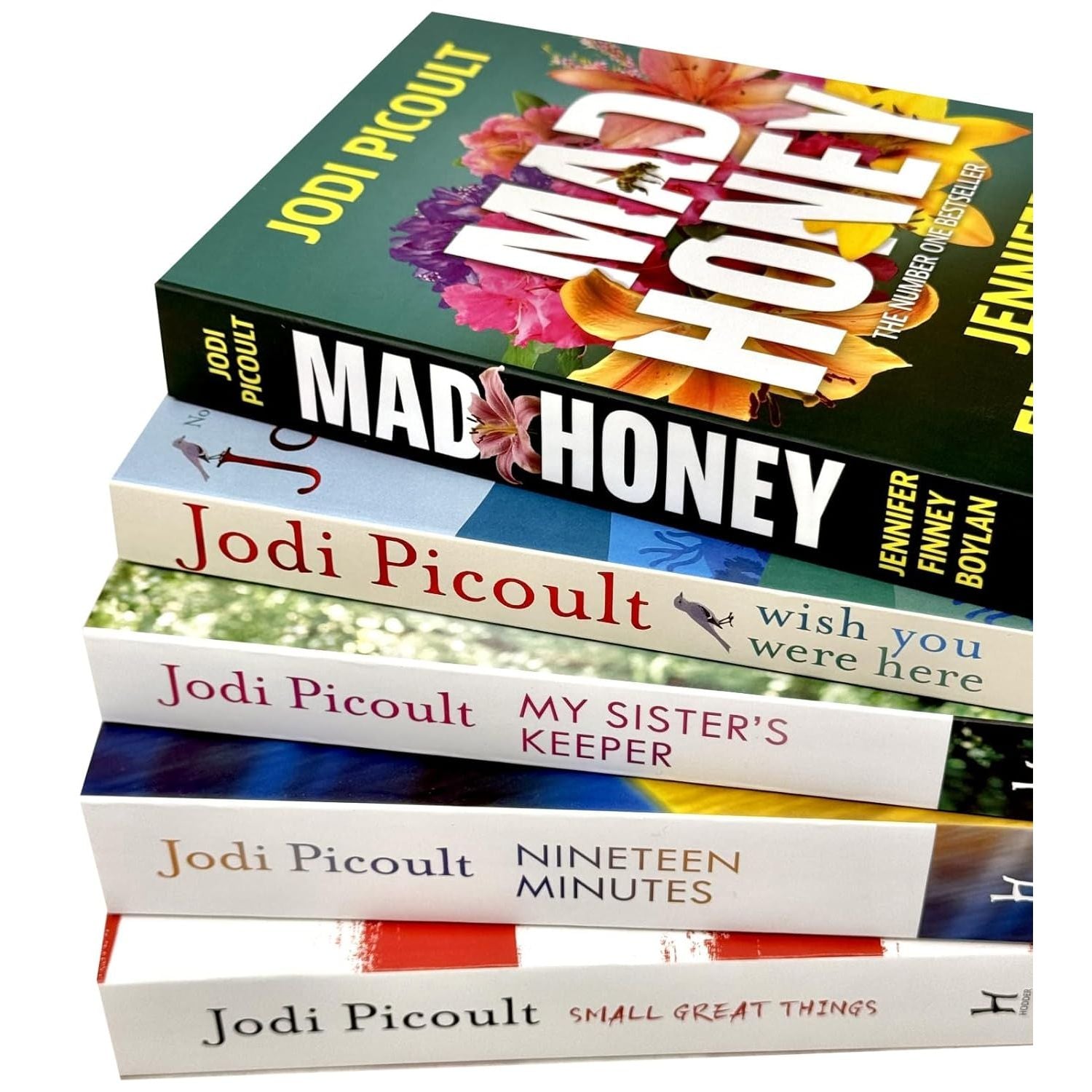 Jodi Picoult Collection 5 Books Set (Small Great Things, Nineteen Minutes, My Sister's Keeper, Wish You Were Here & Mad Honey)