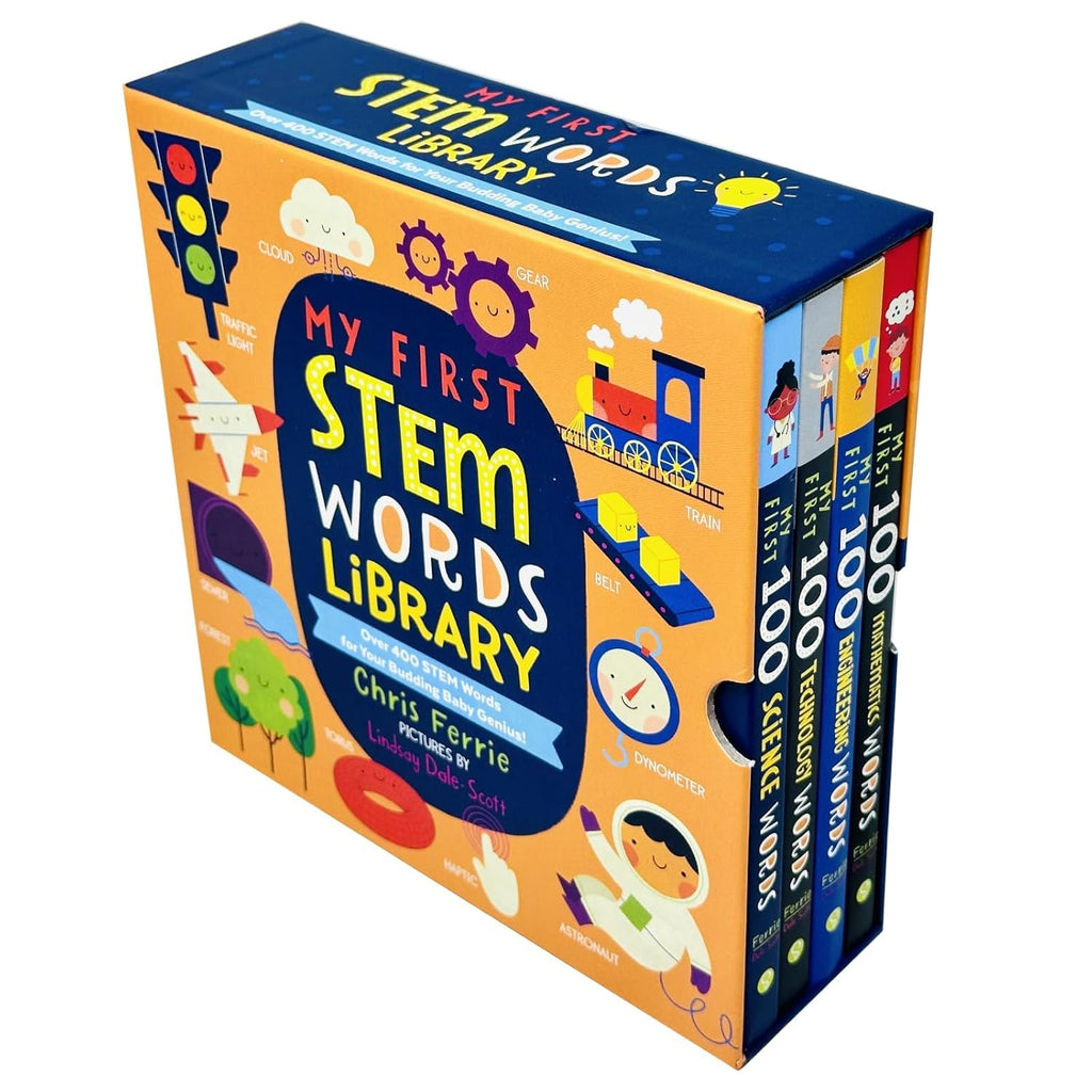 My First Stem Words Library 4 Books Collection Set By Chris Ferrie (My First 100 Science Words, Technology Words, Engineering Words and Mathematics Words)