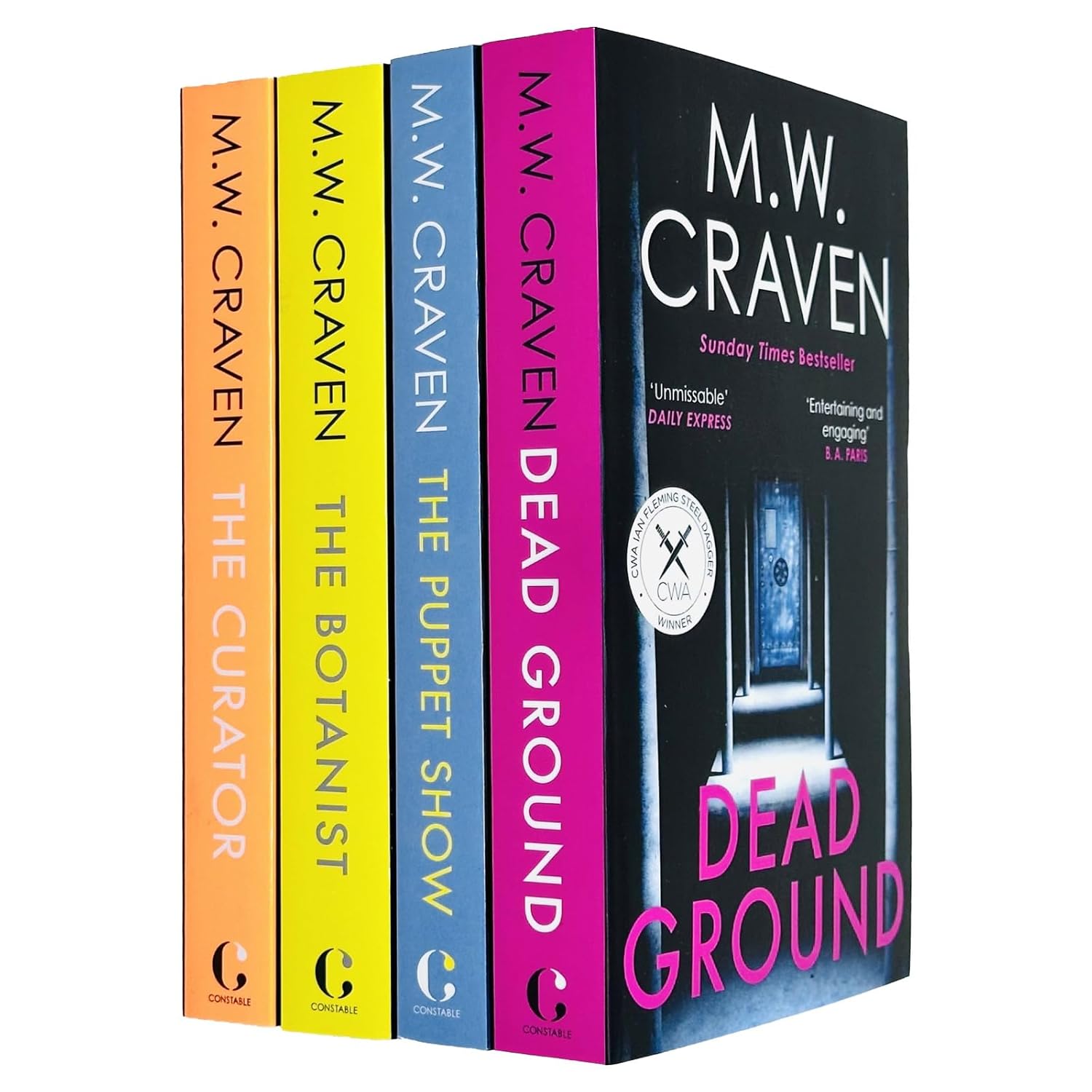 M. W. Craven Washington Poe Series 4 Books Collection Set (The Puppet Show,The Curator, The Botanist,  Dead Ground)