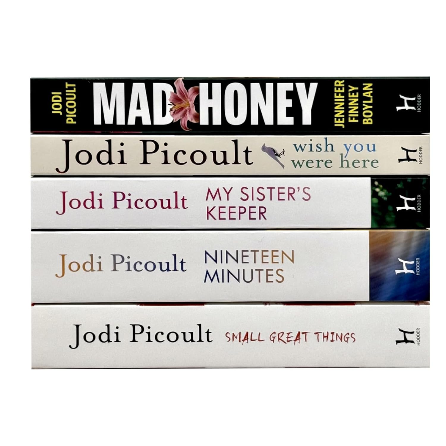 Jodi Picoult Collection 5 Books Set (Small Great Things, Nineteen Minutes, My Sister's Keeper, Wish You Were Here & Mad Honey)
