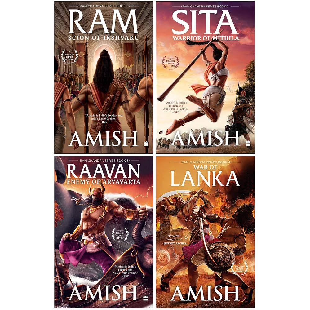 Amish Tripathi Ram Chandra Series Collection 4 Books Set (Suheldev, Sita, Raavan & War of Lanka)