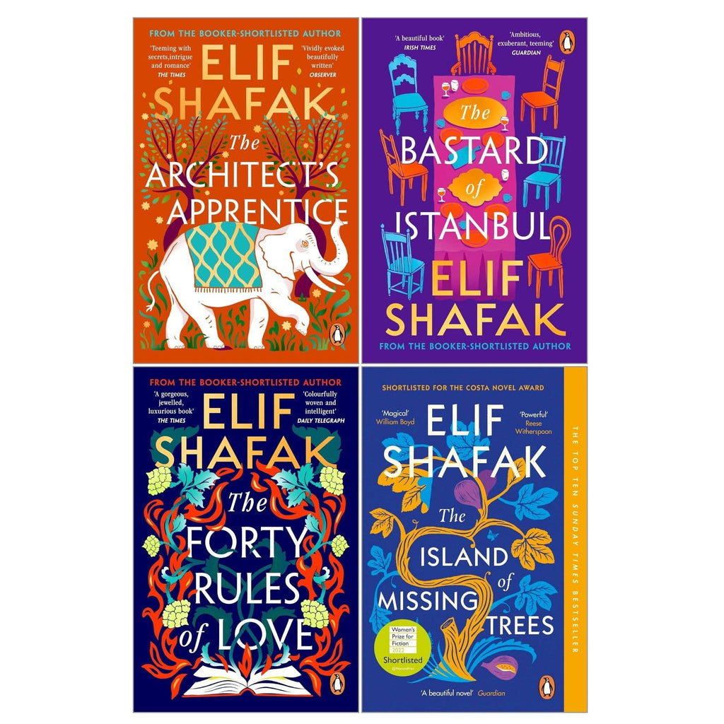 Elif Shafak 4 Books Collection Set (The Architects Apprentice, The Island of Missing Trees, The Forty Rules of Love and The Bastard of Istanbul)