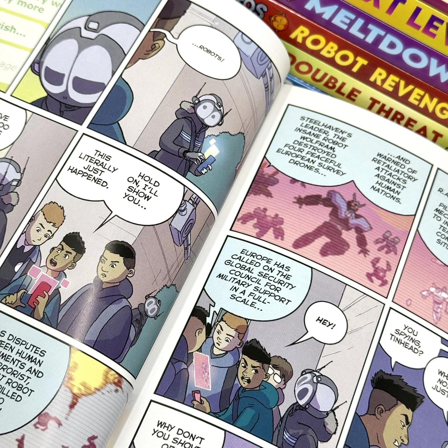 Mega Robo Bros Series Volume 1-8 Books Collection Set By Neil Cameron(Final form, Meltdown, Power Up, Double Threat, Carnival Crisis, Next Level, Robot Revenge & Nemesis)