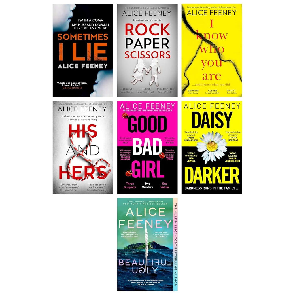 Alice Feeney Thrillers 7 Books Collection Set (Daisy Darker, Good Bad Girl, Sometimes I Lie, I Know Who You Are)