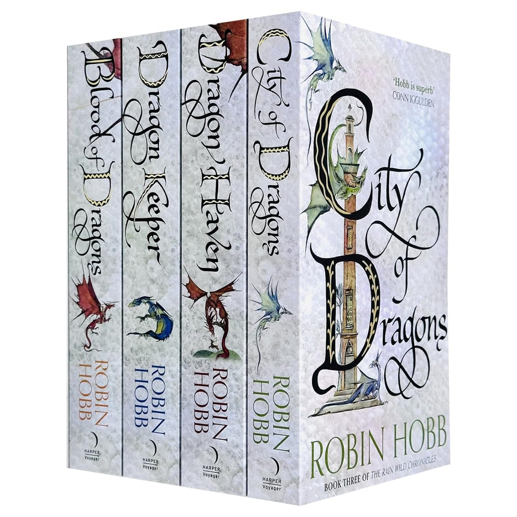 The Rain Wilds Chronicles 1-4 Books Collection Set By Robin Hobb (Dragon Keeper, Blood of Dragons, Dragon Haven and City of Dragons)