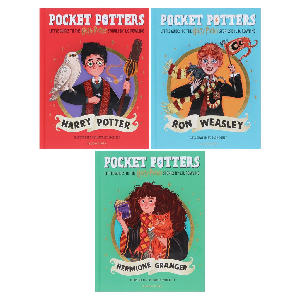 Harry Potter: Pocket Potters by J.K. Rowling Illustrated 3 Books Collection Set (Harry Potter, Ron Weasley & Hermione Granger)