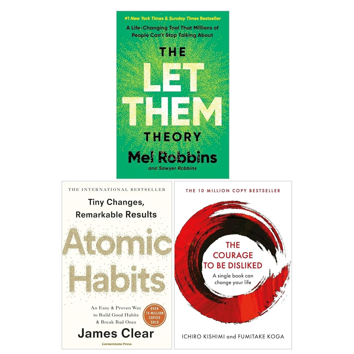 The Let Them Theory(HB), Atomic Habits and The Courage to Be Disliked 3 Books Collection Set