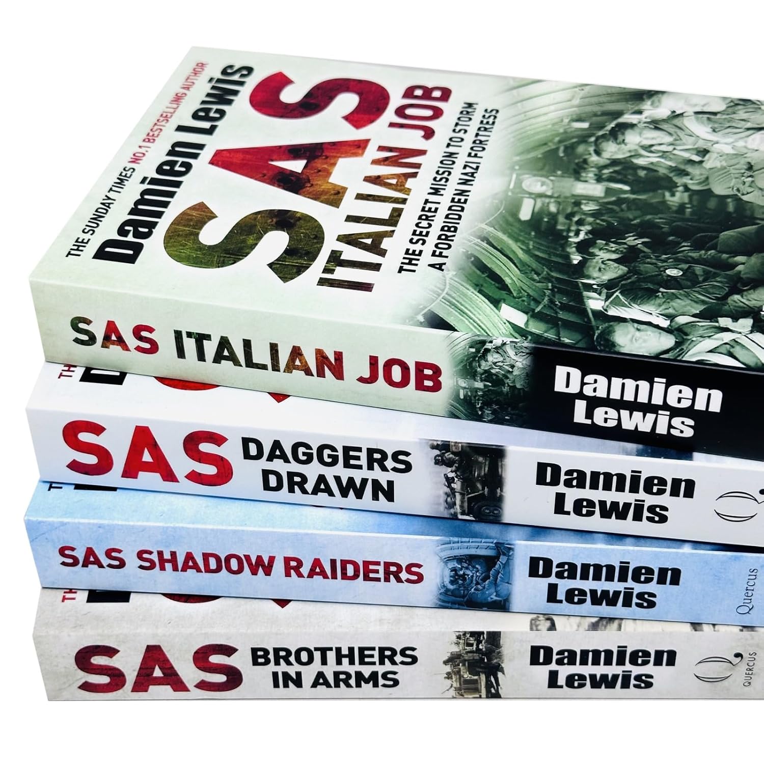 Damien Lewis Collection 4 Books Set (SAS Brothers in Arms, SAS Shadow Raiders, SAS Daggers Drawn In For the Kill and SAS Italian Job)