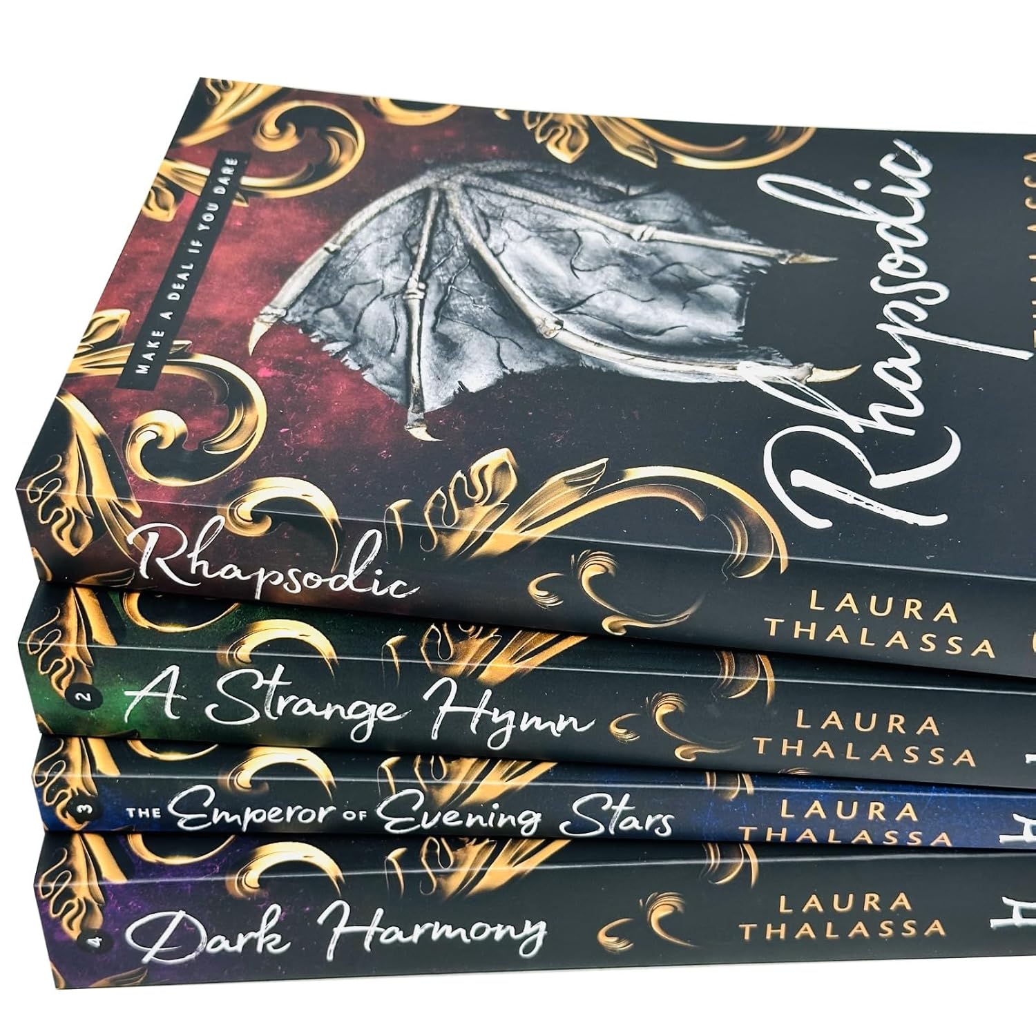 The Bargainer Series 4 Books Collection Set by Laura Thalassa (Rhapsodic, The Emperor of Evening Stars)
