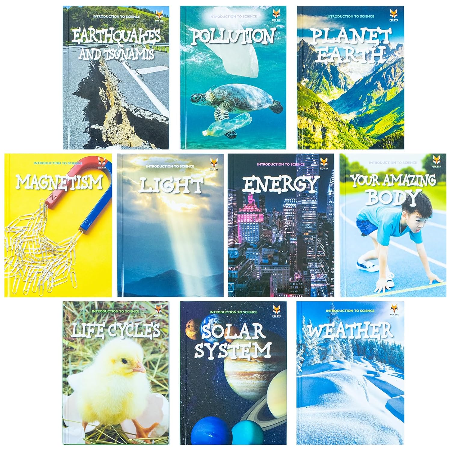 Children Introduction To Science For Beginners (Series 2) 10 Hardback Books Collection Set (Energy, Life Cycles, Light, Magnetism)