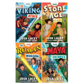 Time Travel Twins Series 4 Books Collection Set by Josh Lacey (Viking Attack, Stone Age Clash, Roman Invasion, Maya Sacrifice)