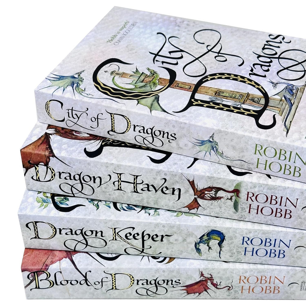 The Rain Wilds Chronicles 1-4 Books Collection Set By Robin Hobb (Dragon Keeper, Blood of Dragons, Dragon Haven and City of Dragons)