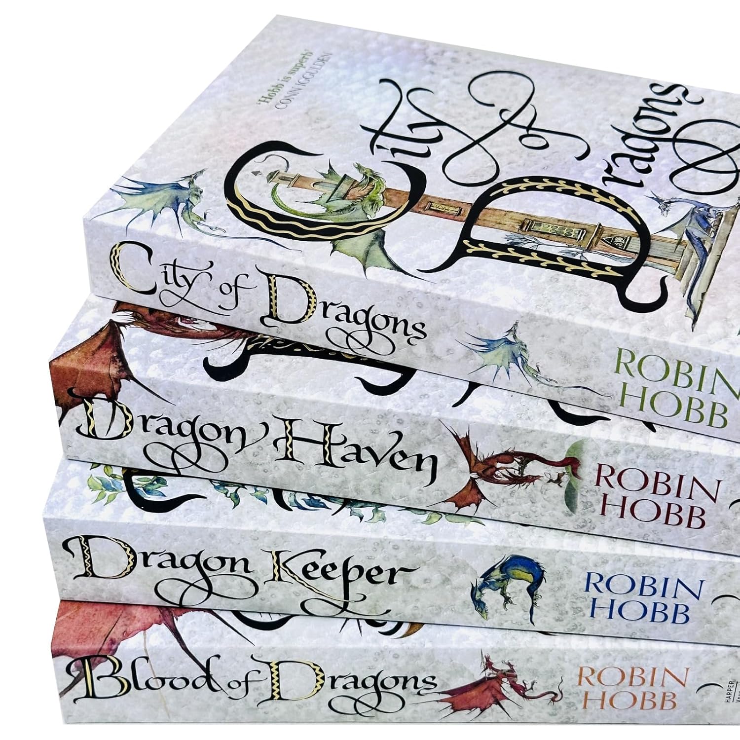 The Rain Wilds Chronicles 1-4 Books Collection Set By Robin Hobb (Dragon Keeper, Blood of Dragons, Dragon Haven and City of Dragons)