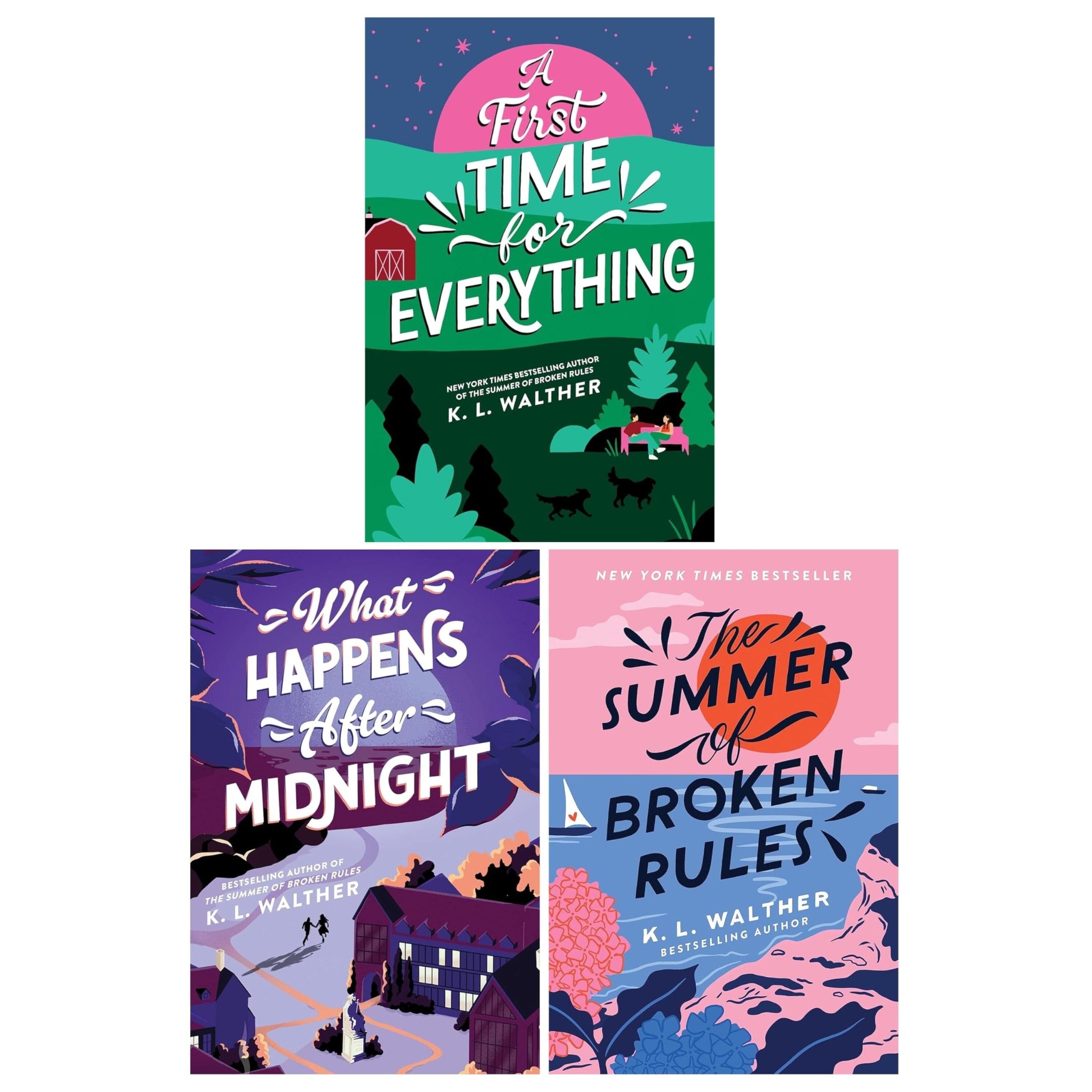 K. L. Walther Collection 3 Books Set (What Happens After Midnight, The Summer of Broken Rules and A First Time for Everything)