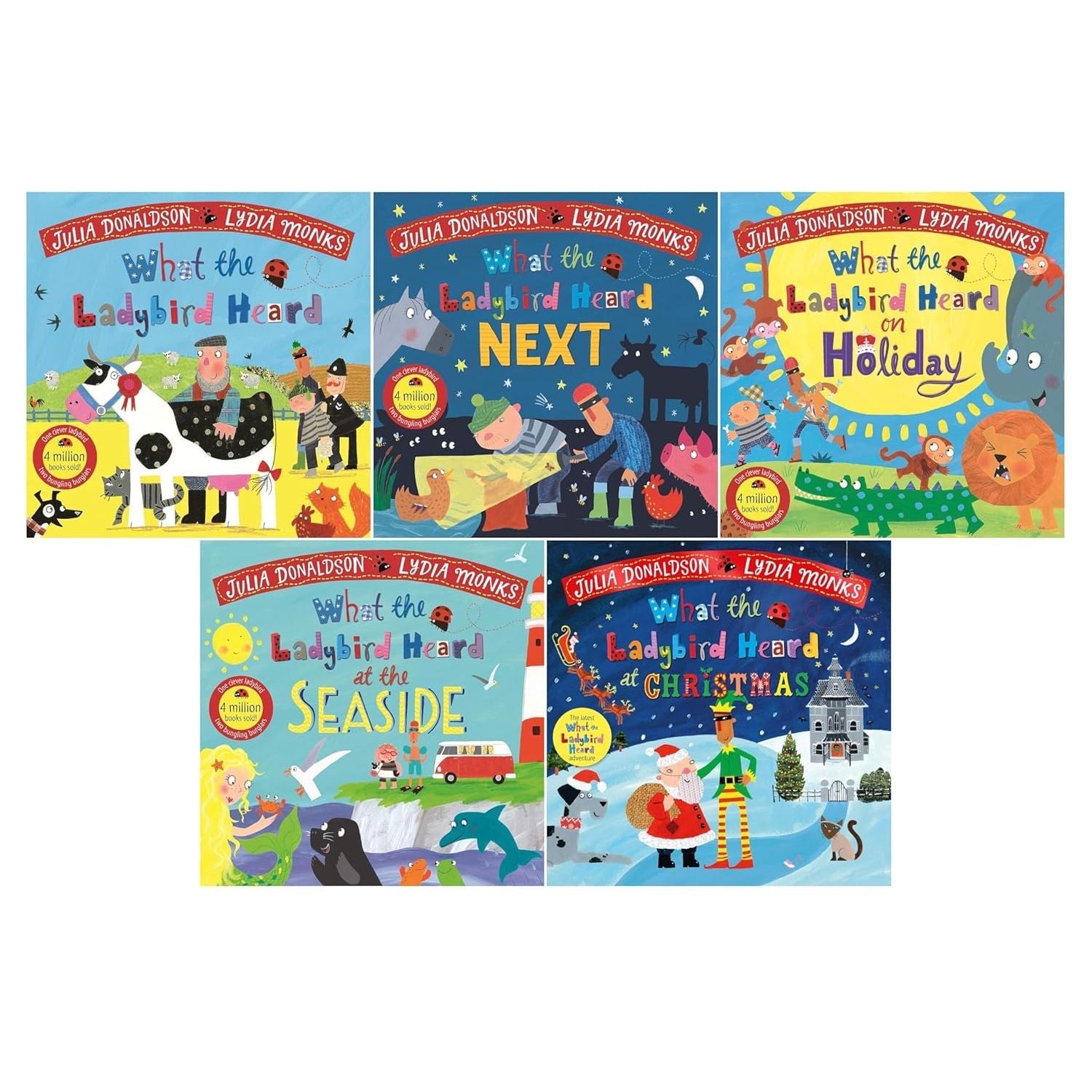 What the Ladybird Heard Series 5 Books Collection Set by Julia Donaldson and Lydia Monks