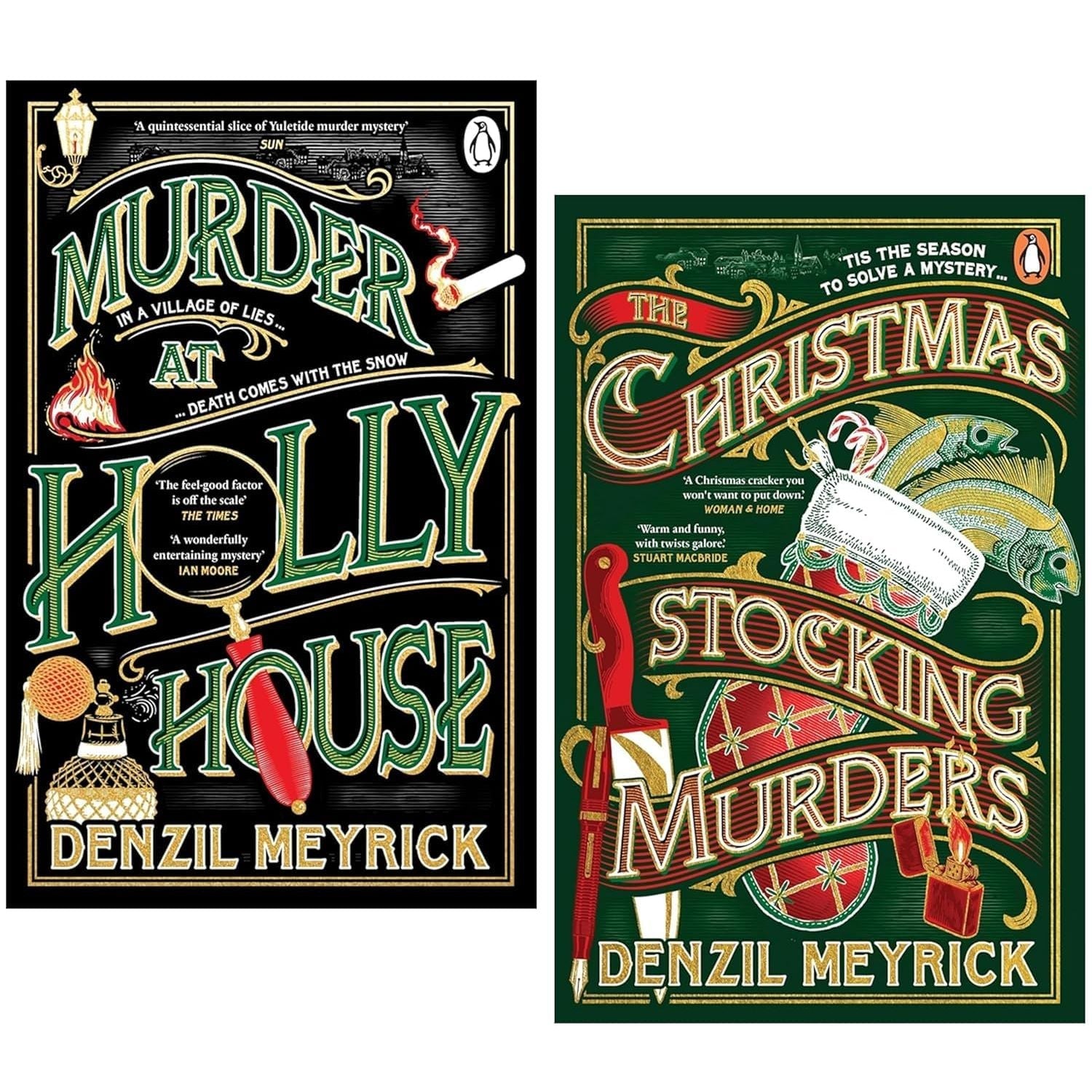 Frank Grasby Mysteries 2 Books Collection Set by Denzil Meyrick (Murder at Holly House & The Christmas Stocking Murders)