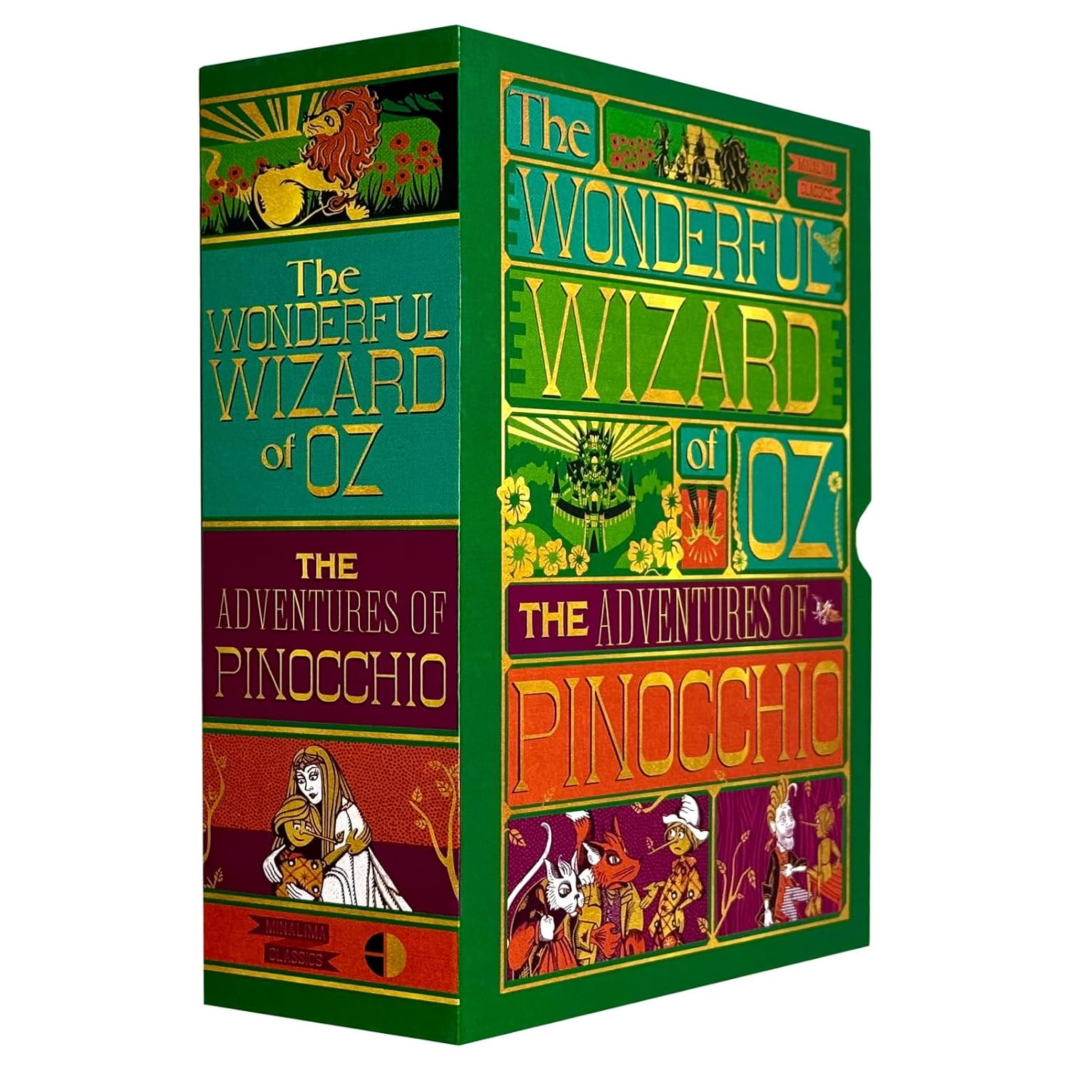 The Wonderful Wizard of Oz By L. Frank Baum & The Adventures of Pinocchio By Carlo Collodi  2 Books  Collection Set