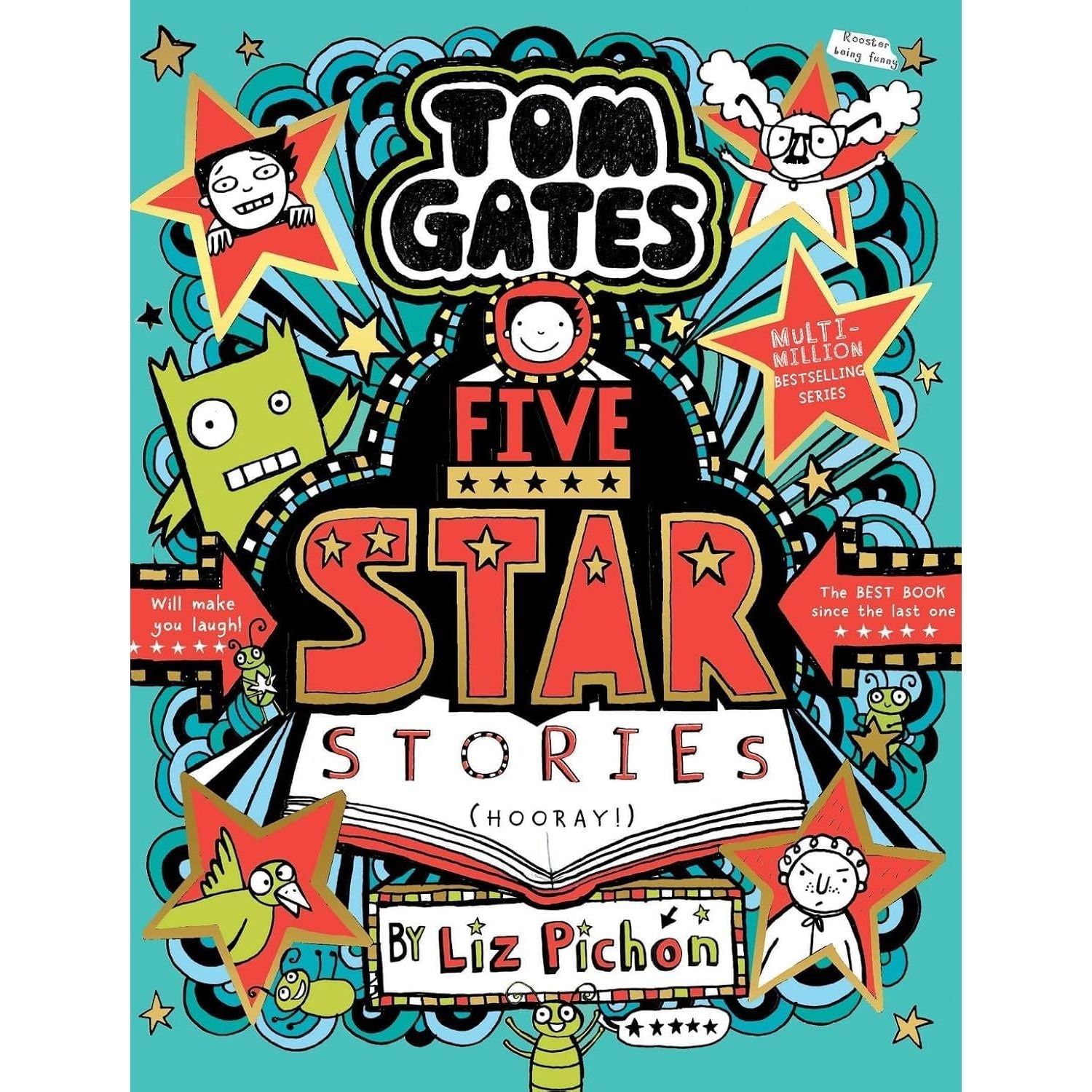 Tom Gates Series 4 Books Collection Set By Liz Pichon (Ha! Ha! Hilarious, Book of Everything, Five Star Stories and Happy to Help (eventually))