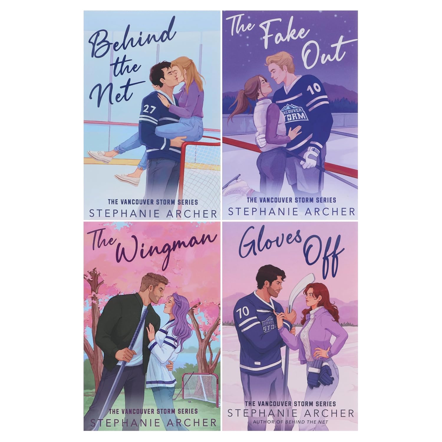 Vancouver Storm Series by Stephanie Archer 4 Books Collection Set (Behind The Net, The Fake Out, The Wingman and Gloves Off)