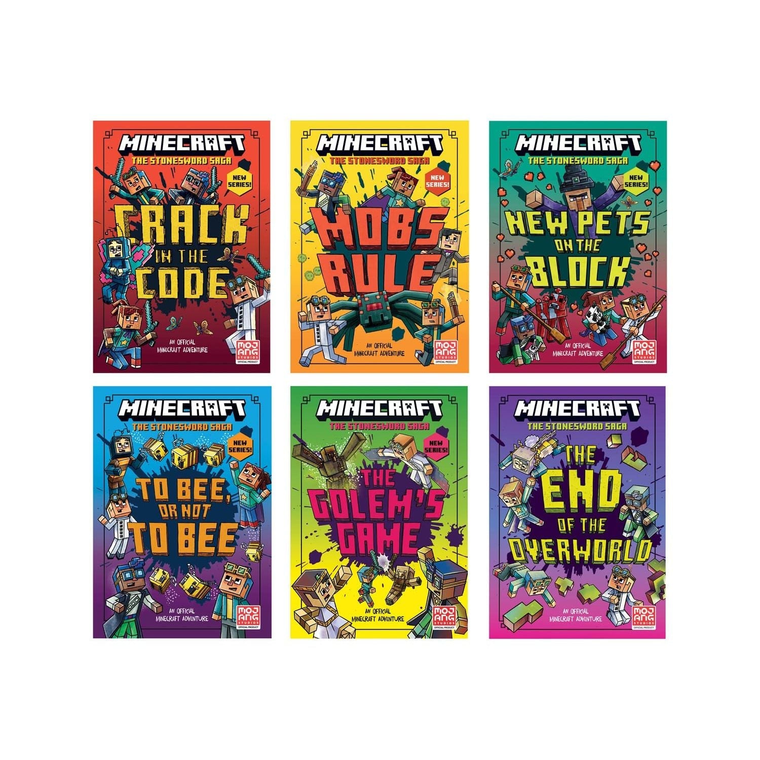 Minecraft Complete Stonesword Saga 6 Books Collection Set by Mojang AB (Crack in the Code)