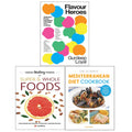 Flavour Heroes(HB), The Ultimate Mediterranean Diet Cookbook, Hidden Healing Powers Of Super & Whole Foods 3 Books Collection Set