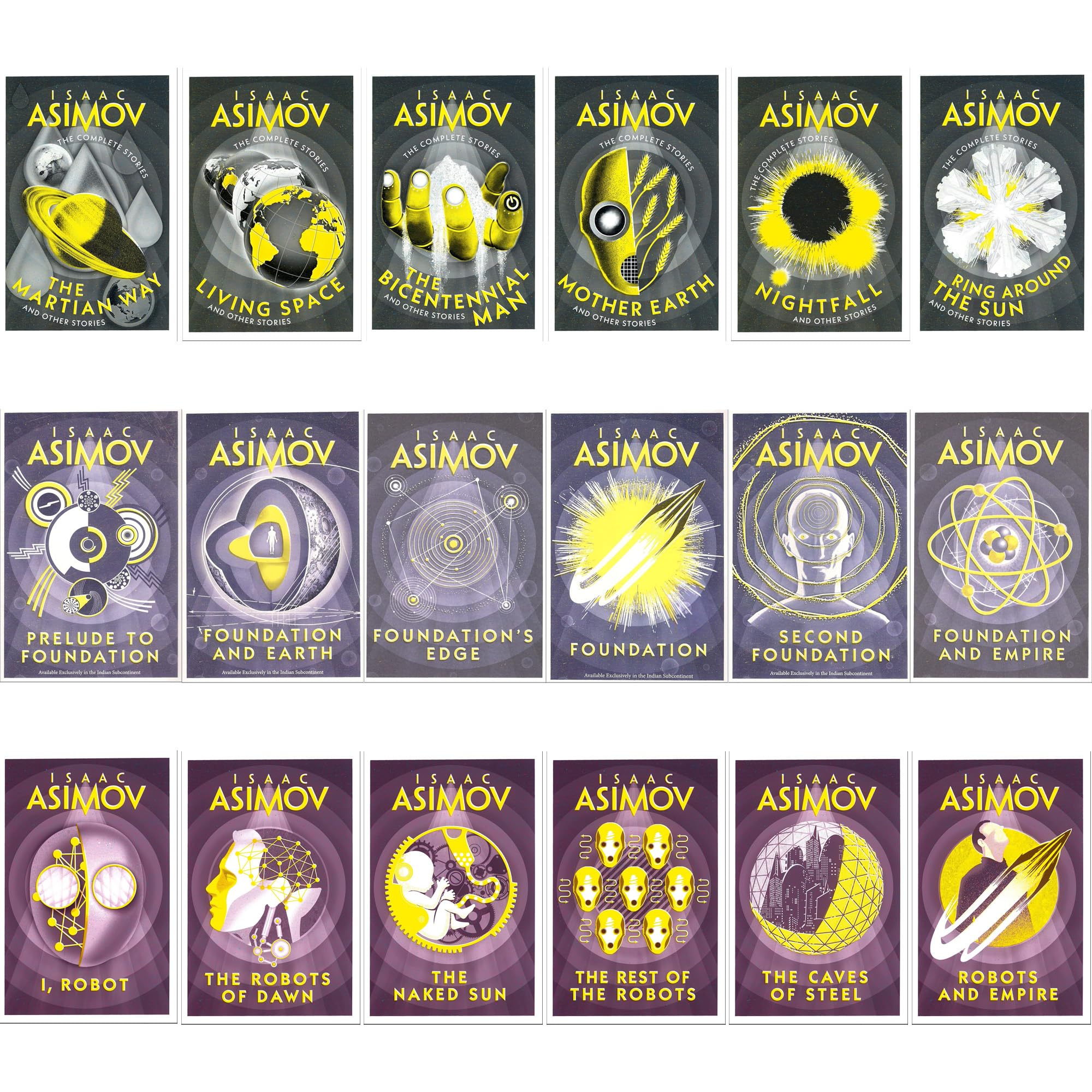 Isaac Asimov 18-Book Set - Foundation, Robot, and Short Story Collections: Visionary Tales of Galactic Empires, Artificial Intelligence, and Humanity's Future from the Master of Science Fiction