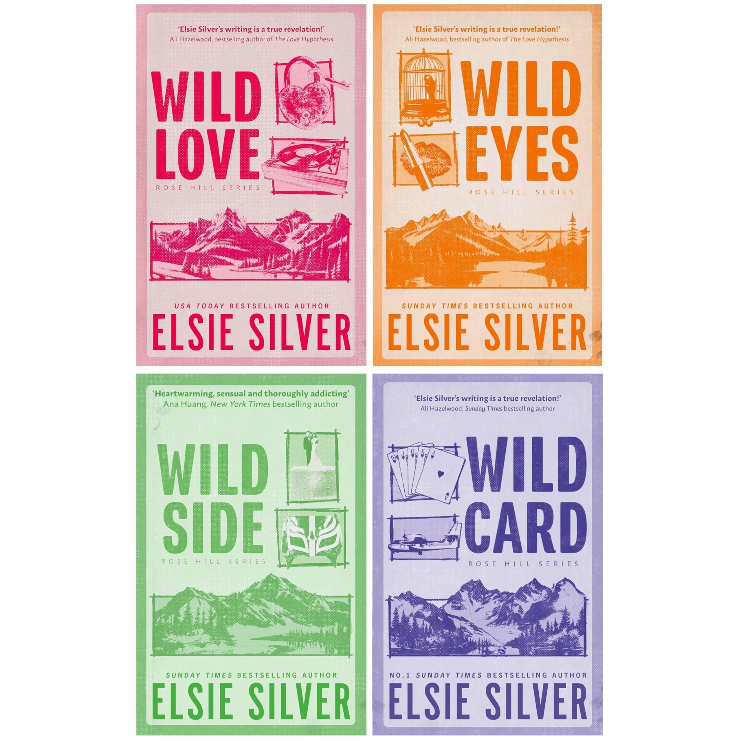 Rose Hill Series 4 Books Collection Set by Elsie Silver (Wild Love, Wild Eyes, Wild Side and Wild Card)