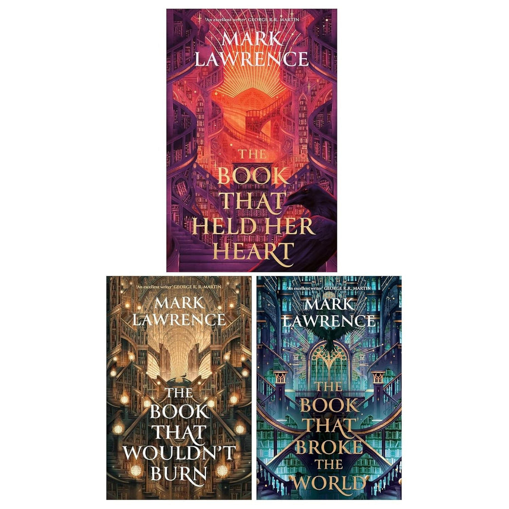 Library Trilogy by Mark Lawrence 3 Books Collection Set (The Book That Wouldn’t Burn, The Book That Broke the World &  The Book That Held Her Heart)