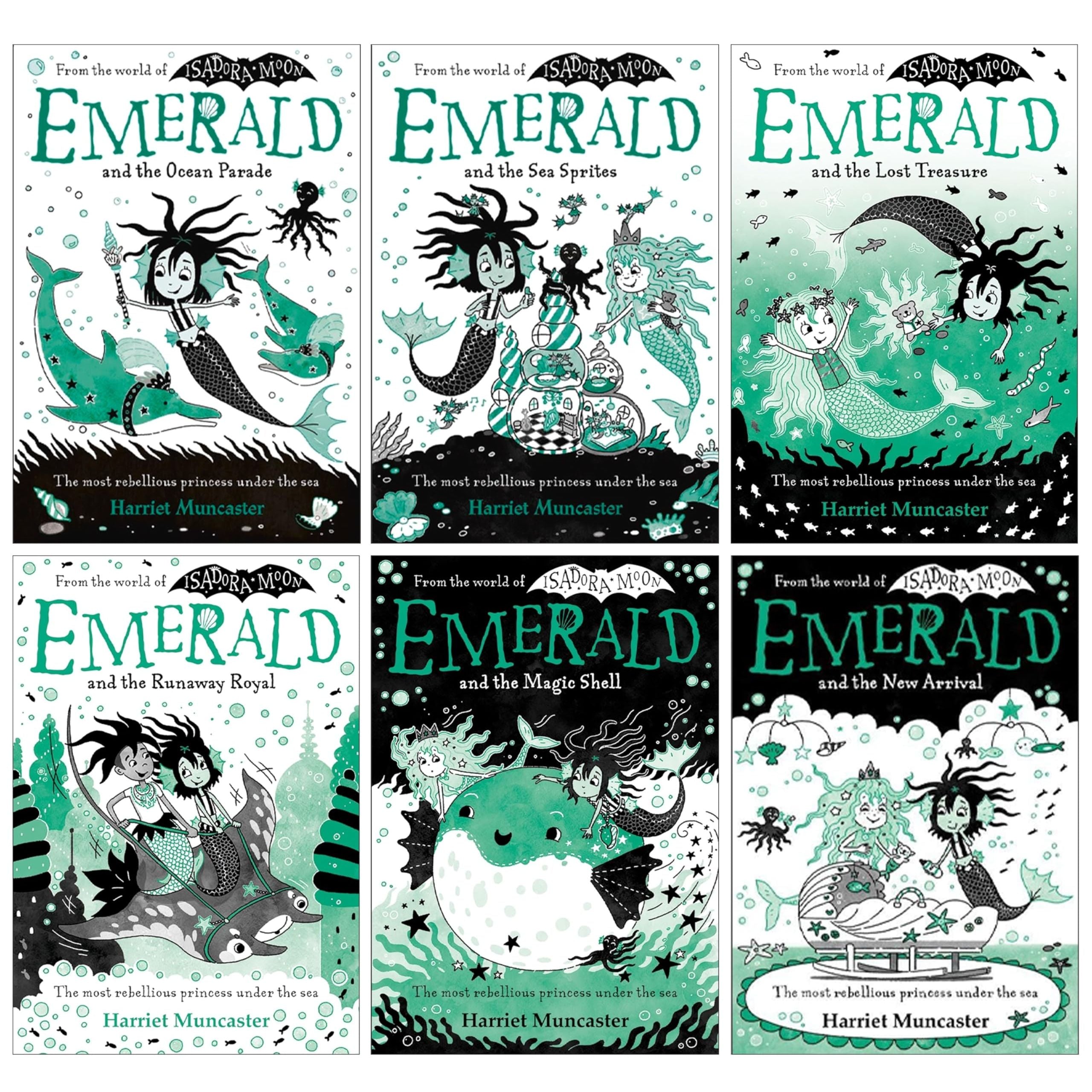 Emerald Series Book 1-6 World Of Isadora Moon 6 Books Collection Set by Harriet Muncaster (Emerald and the Magic Shell)