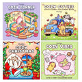 Coco Wyo Cozy Relaxing Stress Relief Colouring 4 Books Collection Set (Cozy Christmas, Cozy Corner, Cozy Cuties & Cozy Vibes)