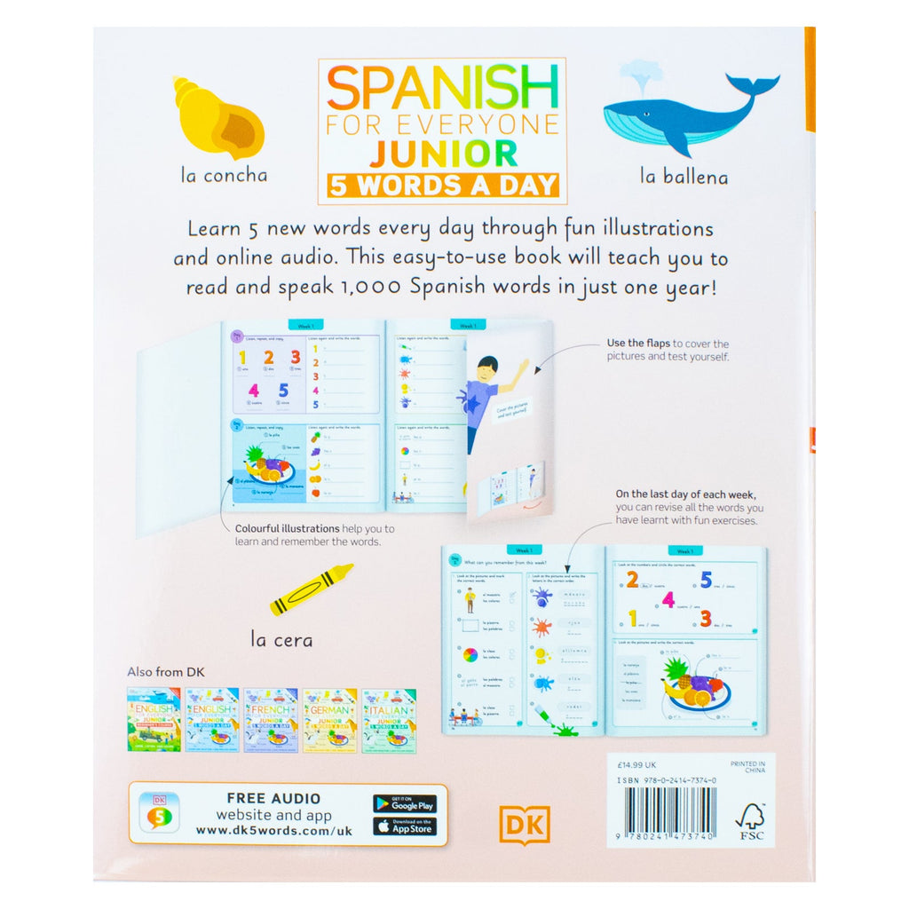 Spanish for Everyone Junior 5 Words a Day: Learn and Practise 1,000 Spanish Words by DK