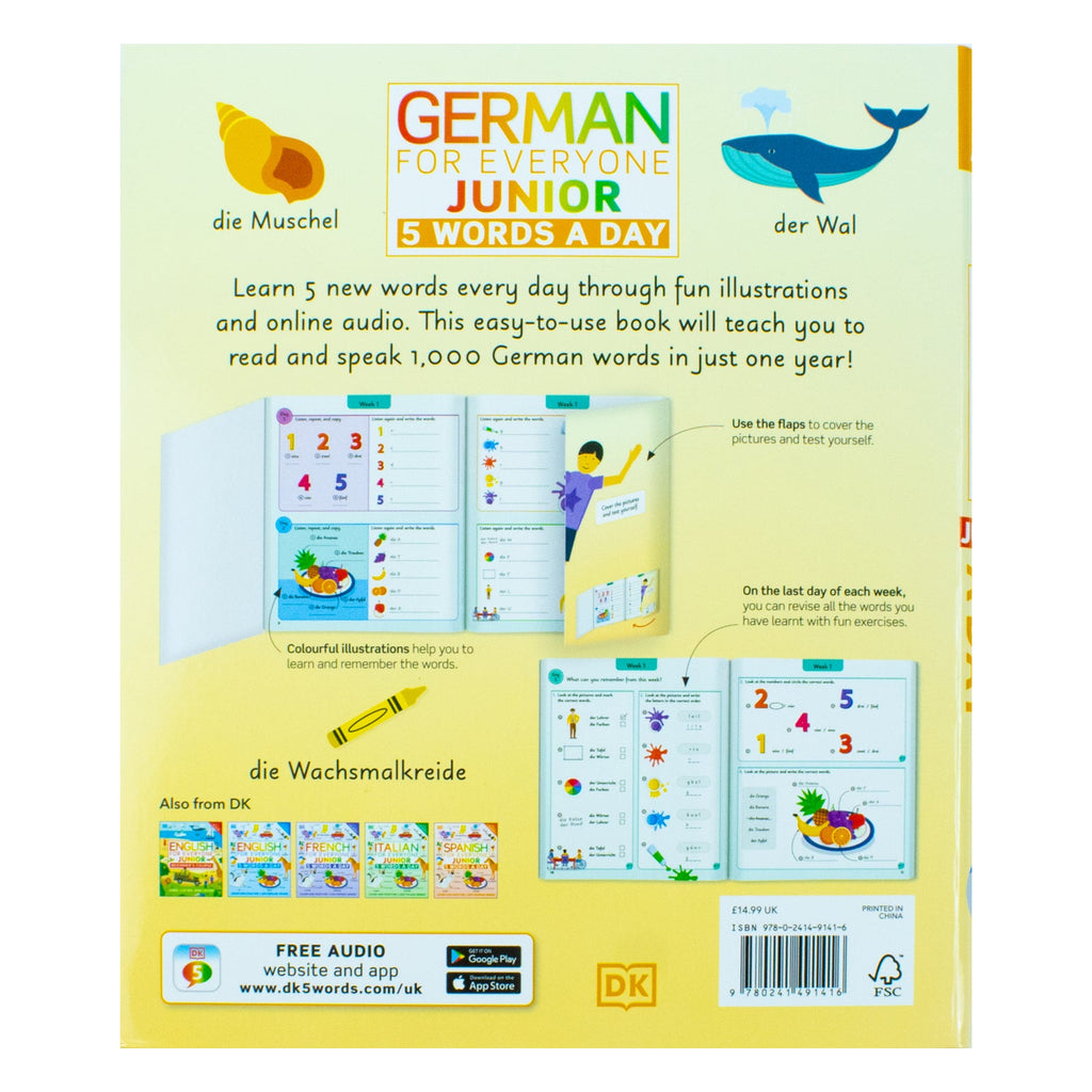 German for Everyone Junior 5 Words a Day: Learn and Practise 1,000 German Words by DK