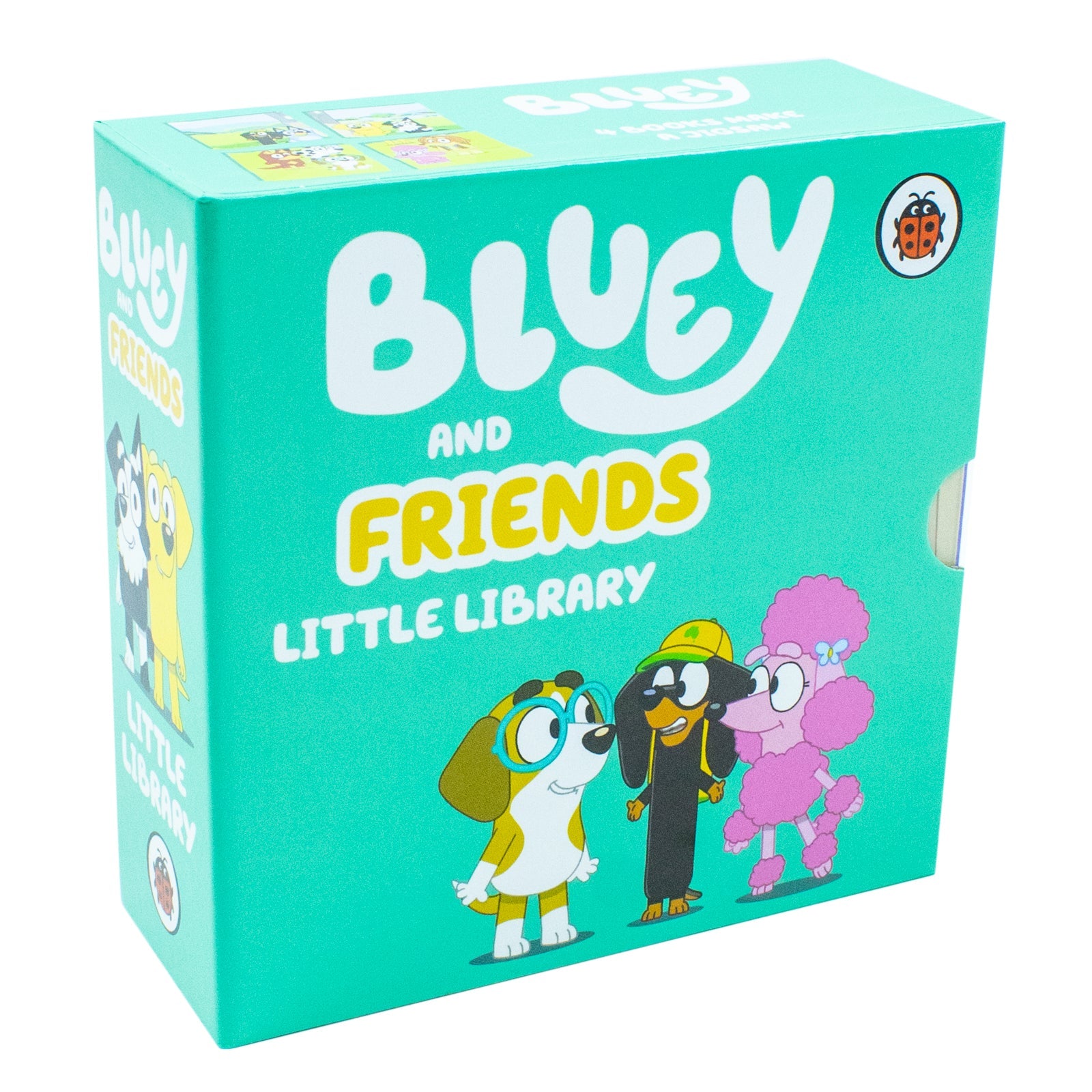 Bluey and Friends Little Library 4 Board Book Collection Box Set (Snickers and Coco, Honey and Chloe)