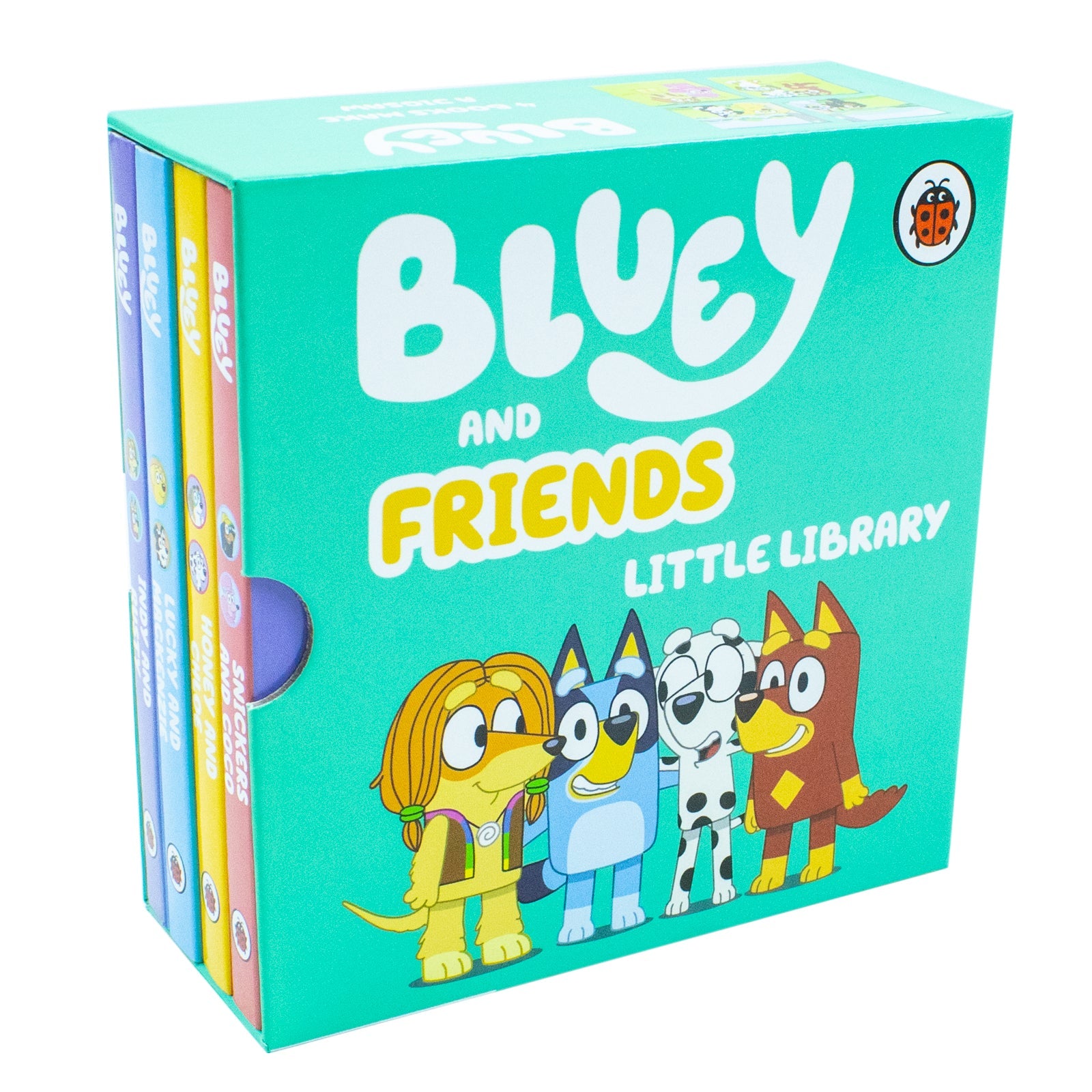 Bluey and Friends Little Library 4 Board Book Collection Box Set (Snickers and Coco, Honey and Chloe)