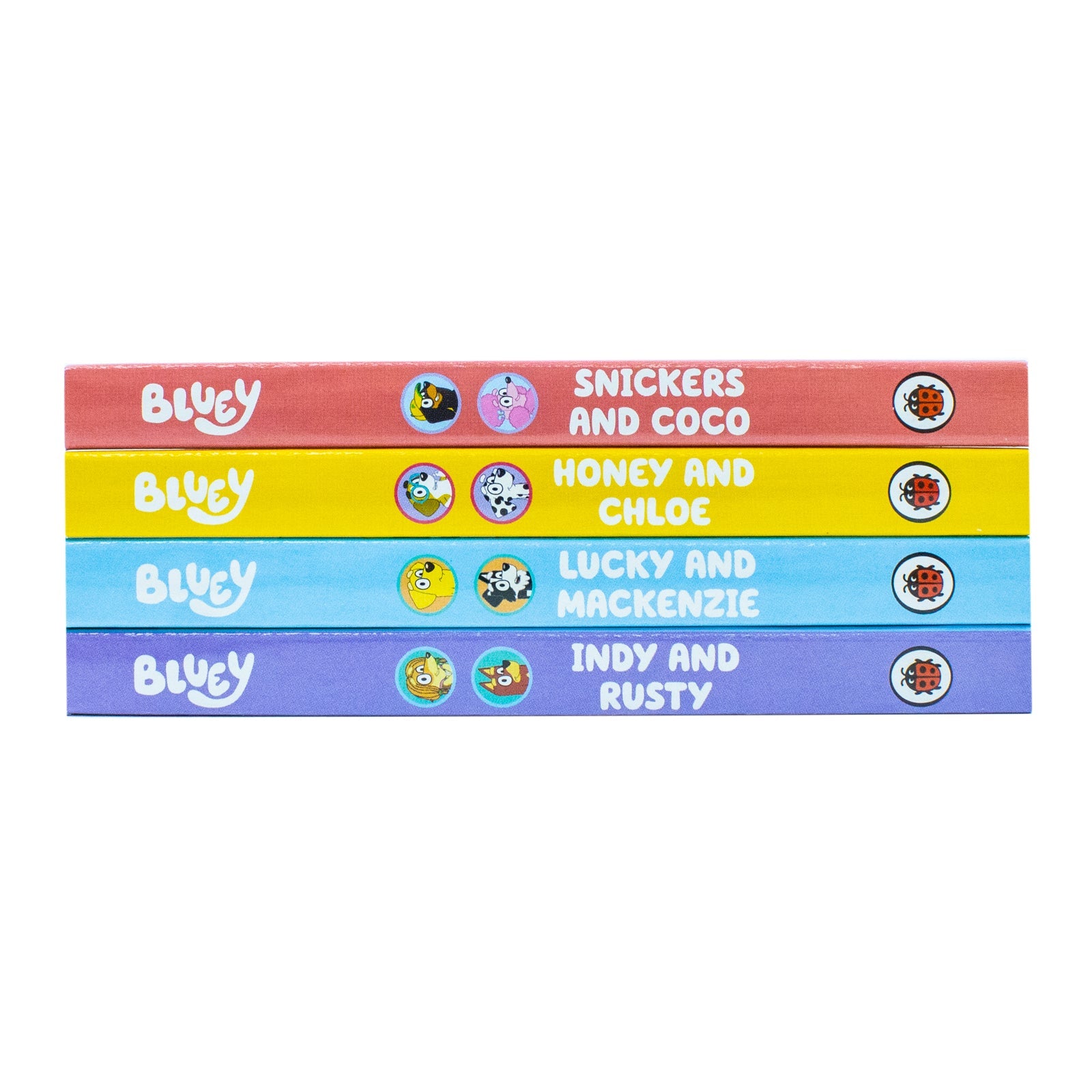 Bluey and Friends Little Library 4 Board Book Collection Box Set (Snickers and Coco, Honey and Chloe)