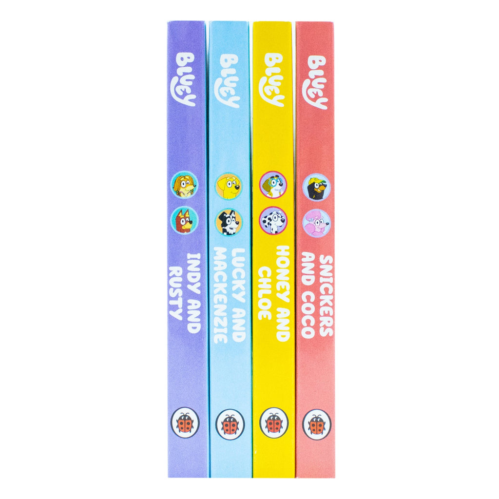 Bluey and Friends Little Library 4 Board Book Collection Box Set (Snickers and Coco, Honey and Chloe)