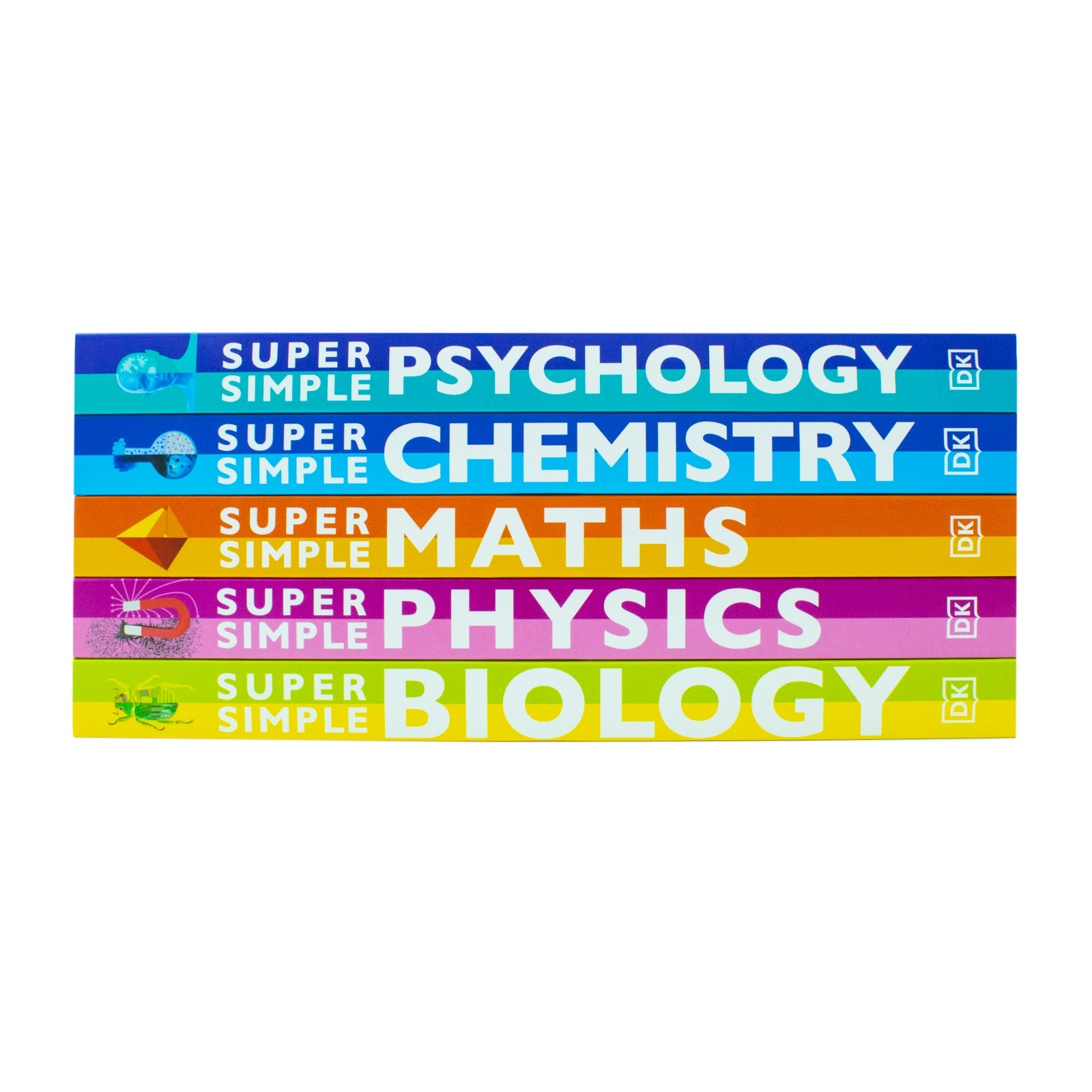 Super Simple The Ultimate Bitesize Study Guide 5 Books Collection Set By DK (Maths, Physics, Chemistry, Biology and Psychology)