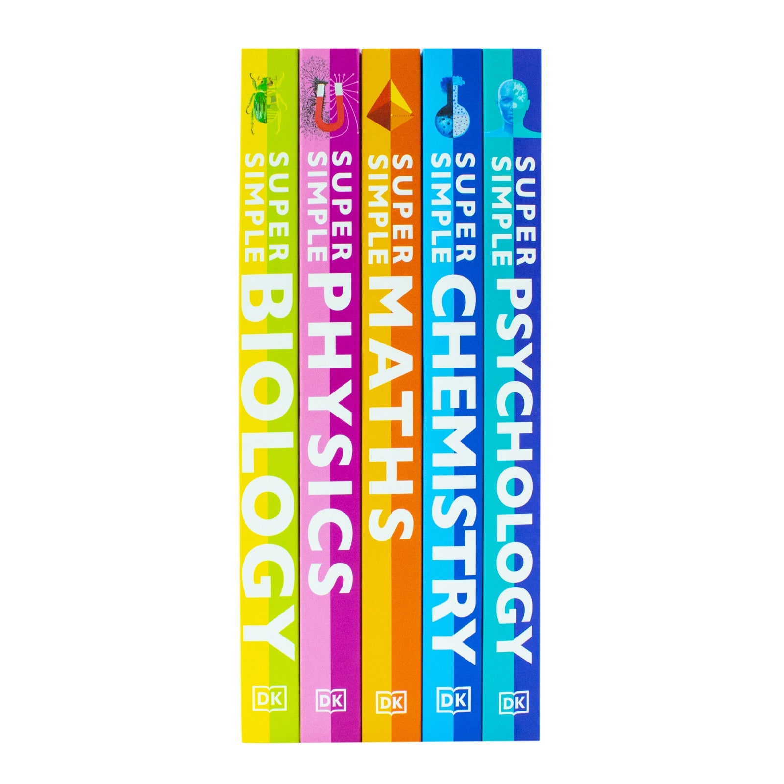 Super Simple The Ultimate Bitesize Study Guide 5 Books Collection Set By DK (Maths, Physics, Chemistry, Biology and Psychology)