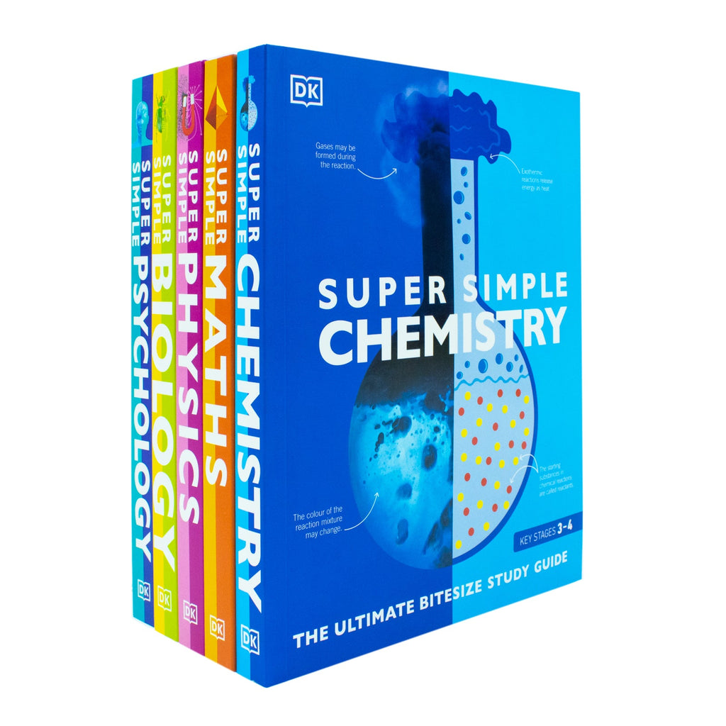 Super Simple The Ultimate Bitesize Study Guide 5 Books Collection Set By DK (Maths, Physics, Chemistry, Biology and Psychology)