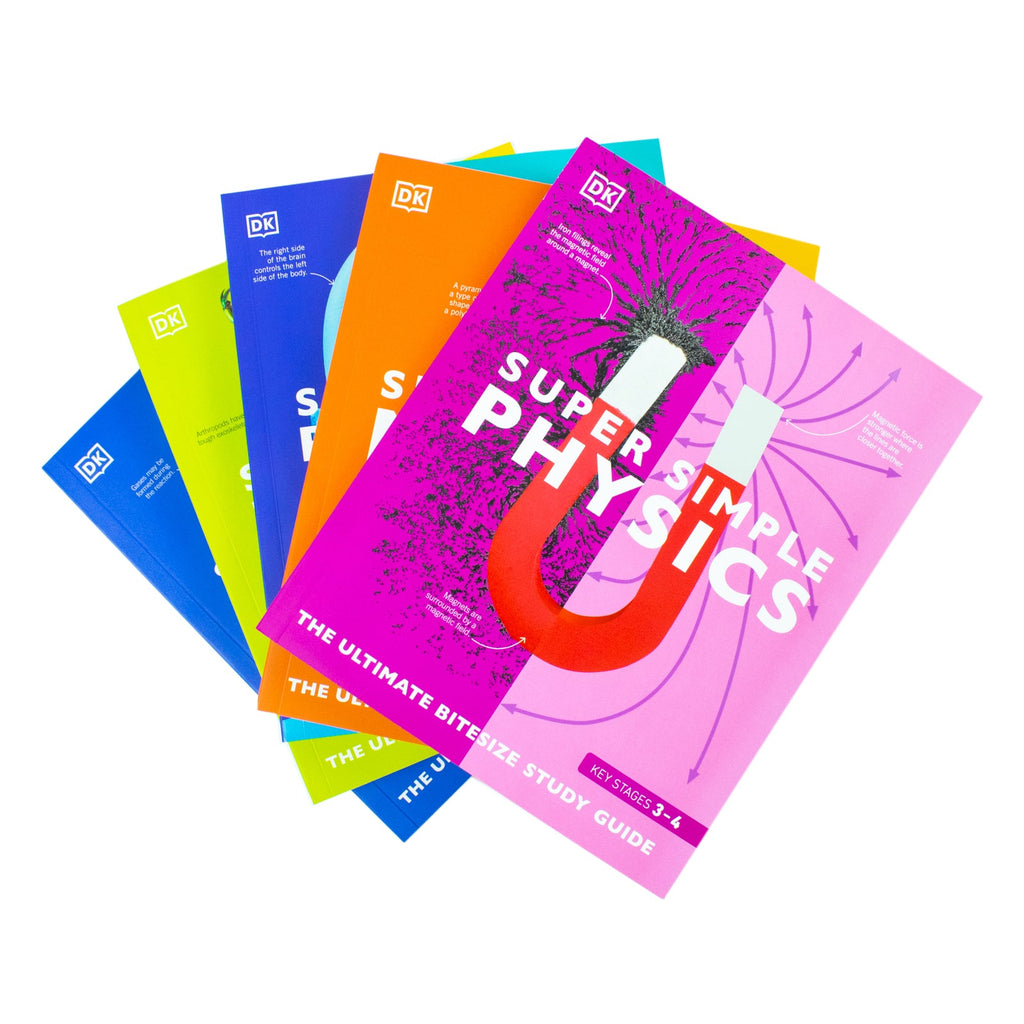 Super Simple The Ultimate Bitesize Study Guide 5 Books Collection Set By DK (Maths, Physics, Chemistry, Biology and Psychology)