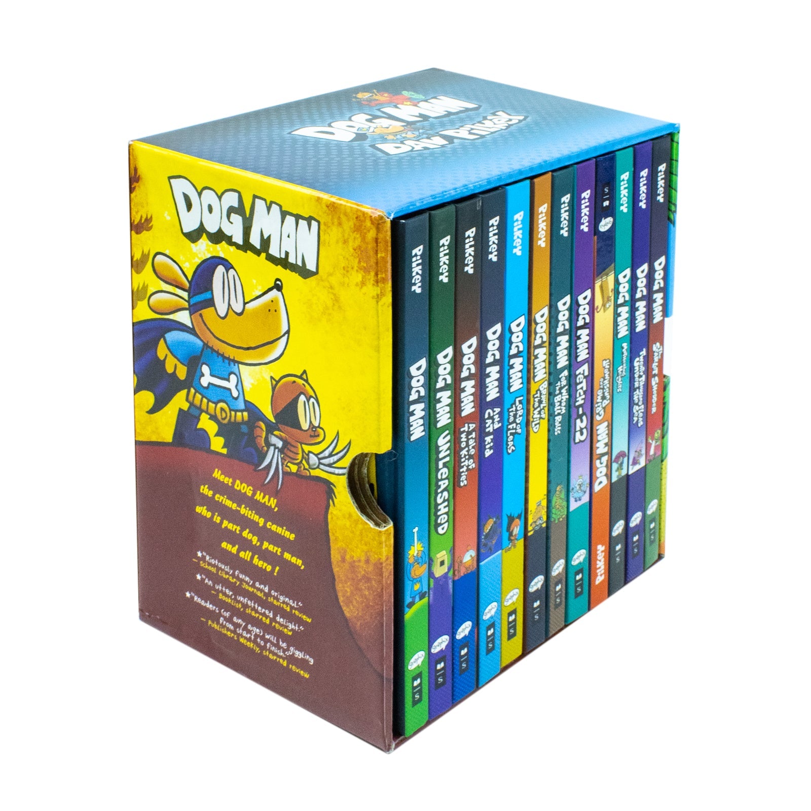 Dog Man (Book 1-12) by Dav Pilkey 12 Books Collection Set (Dog Man, Unleashed, A Tale of Two Kitties, Dog Man and Cat Kid)